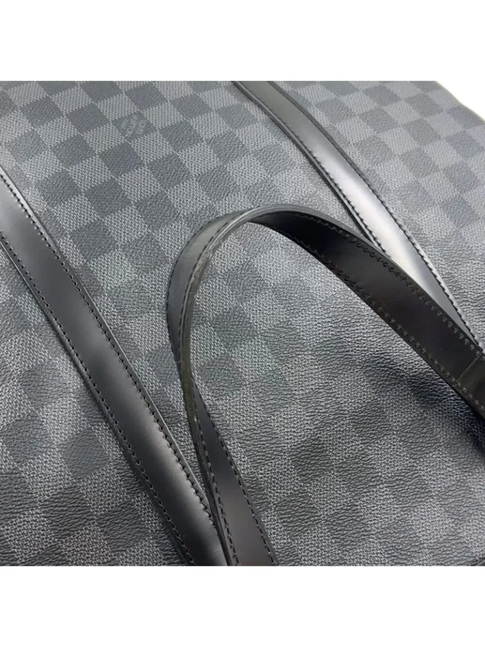 Louis Vuitton Tadao Damier Graphite Shoulder Bag Leather Black Tote Silver